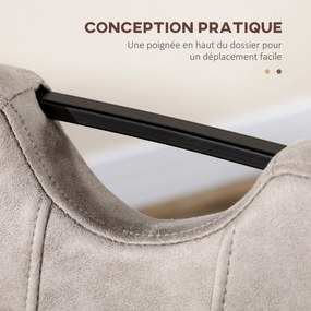 HOMCOM 4 db étkezős szék microfiber kárpittal, acél szán lábakkal és fogantyúval ellátott konyhaszék szürke háttámlával | Aosom