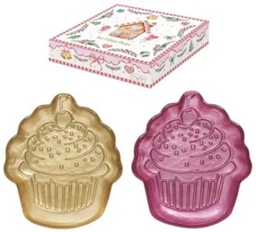 Karácsonyi Üvegtál szett 2 db-os muffin forma díszdobozban Sweet Christmas