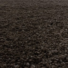 Sötétbarna kerek szőnyeg ø 120 cm Fluffy – Ayyildiz Carpets