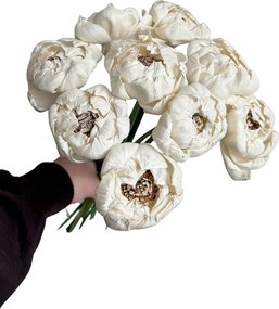 Shola Peonia csokor fehér 9db 8cm bazsarózsa