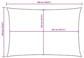 barna téglalap alakú oxford-szövet napvitorla 3,5 x 5 m