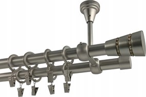 Függönykarnis Fém Mennyezeti 19+19mm MIX Végzáró Szatén 180cm galvanizált