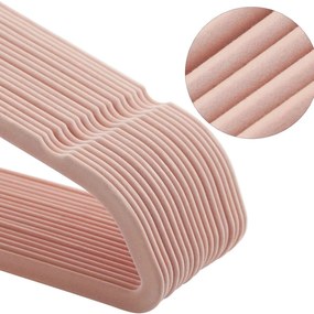 Vállfa rózsaszín velúrral, 50 db