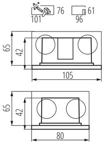 Kanlux 33694 - LED Beépített lámpa GLASI LED/3W/230V 4000K IP44 fekete