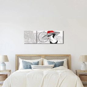 Kép - hölgy a városban (órával) (90x30 cm)