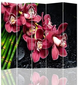 Gario Paraván Orchidea bambusszal Méret: 180 x 170 cm, Kivitelezés: Klasszikus paraván