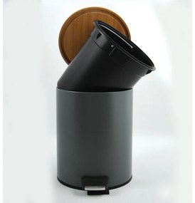 Sötétszürke acél pedálos szemetes 3 l Adonis – Spirella