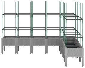 világosszürke PP rácsos kerti ültetőláda 200 x 160 x 142,5 cm