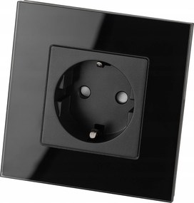 Schuko fekete aljzat földelt szett Miuun kerettel