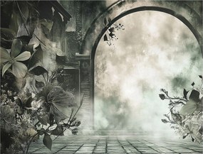 Fotótapéta Levelek Vintage Beton Utánzat Hálószoba Nappali Tapéta 250x175