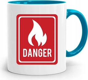 Kék Bögre Tűzoltónak Danger Ajándék fényképes nyomattal