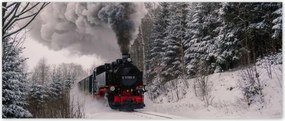 Fotótapéták 250x104 Mozdony téli tájkép
