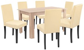 Leon 6+1 étkező garnitúra sonoma tölgy-bézs