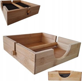 Szalvétatartó Zsebkendőtartó Állvány Bambusz Doboz 18,5 cm