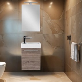 Fantastic fürdőszoba bútor Melanie tükörrel, yorki tölgy színben