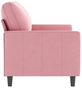 kétszemélyes rózsaszín bársony kanapé 120 cm