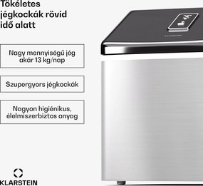 Klarstein Clearcube, jégkocka készítő, 13 kg/24 h, rozsdamentes acél, fekete