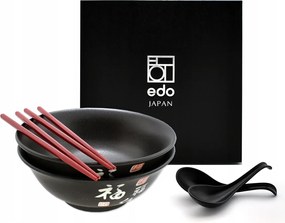 2 db-os tál szett kanállal és pálcikákkal Ramen Haiku Mat 1000 ml Box