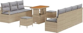 vidaXL Kerti Kanapé Szett párnával 10 pcs Beige és Világosszürke