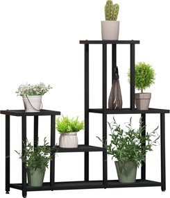 Outsunny 4-Szintes Virágtartó, 83cm Magas Virágállvány Belső és Külső Használatra, Fém Virágtartó, Többrétegű Virágtartó, Cserépállvány a Nappaliba, K