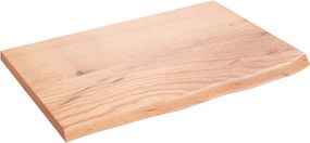 vidaXL világosbarna kezelt tömör fa fürdőszobai pult 60x40x2 cm