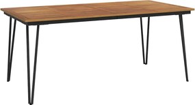 vidaXL tömör akácfa kerti asztal hajtűlábakkal 180 x 90 x 75 cm
