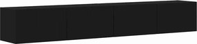 vidaXL TV Fali Szekrény 2 pcs Fekete 98 x 31 x 29,5 cm Faanyag