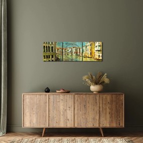 Kép - velencei csatorna és gondolák (órával) (90x30 cm)