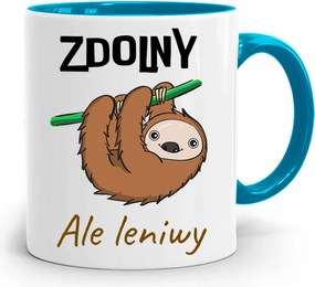 Kék Bögre Vicces Képes De Lusta fényképes nyomattal