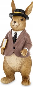 Húsvéti figura elegáns nyuszi kalapban könyvvel 27x10 176624 Ap