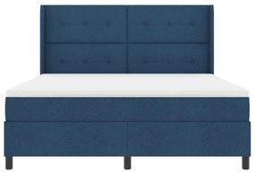 Boxspring Ágy Mattal és LED Kék 180x200 cm Szövet