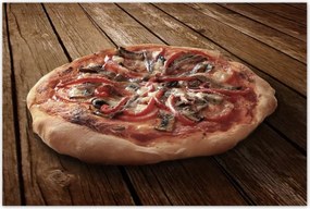 Poszterek 120x80 Pizza a fa asztalon