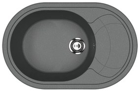 Ulgran U-610-343 Csepegtetőtálcás Gránit Mosogató - Ovális, Antracit