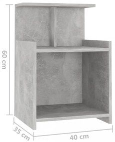 2 db betonszürke szerelt fa éjjeliszekrény 40 x 35 x 60 cm