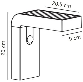 Nordlux - ALYA LED/5W/3,7V IP44 napelemes fali lámpa érzékelővel