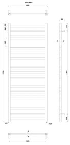 Sapho - METRO fürdőszobai törölközőszárító 497W/230V 60x153 cm fényes króm