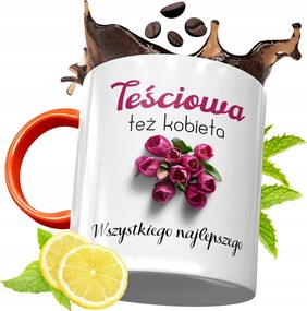 Narancssárga Bögre Anyósnak Ajándékba, fényképes nyomattal