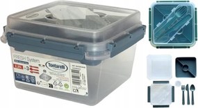 Uzsonnás Doboz 2,25L Evőeszköz Kék Tontarelli Minőség