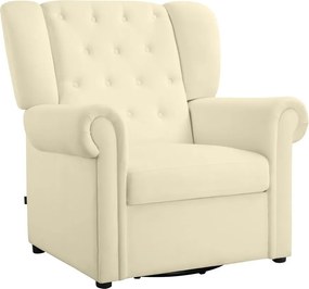 Fehér bársony chesterfield-hinta fotel Lillyse – Støraa