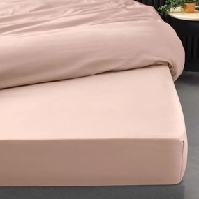 Rózsaszín gumis pamut-perkál lepedő 180x200 cm Percaline – douceur d'intérieur
