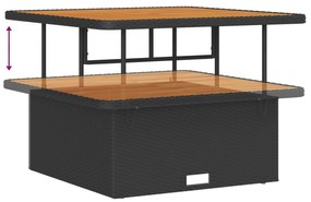 vidaXL Kerti Kanapé Szett 12 pcs Fekete Poli Rattan és Porfestett Acél