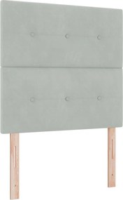 vidaXL LED ágytámla LED -es lámpákkal Világosszürke 80 cm Poliészter