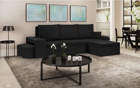 NEVADA Kinyitható sarokkanapé Fekete