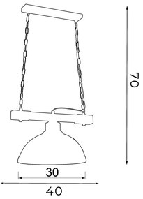 Csillár láncon HAKON 1xE27/60W/230V sötétfa