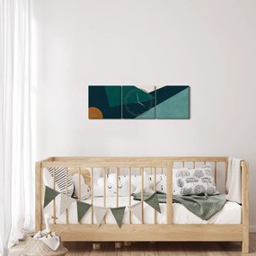 Kép - Kubista absztrakció (órával) (90x30 cm)