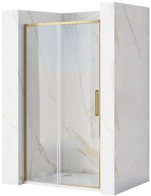 Rea Rapid Slide, zuhanyajtó 110x195 cm, 6mm átlátszó üveg, arany matt profil, REA-K4708