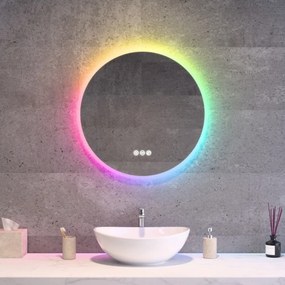 Kerek LED tükör Ø60cm Welland Alpha | Fehér és színes háttérvilágítás - RGB funkciók