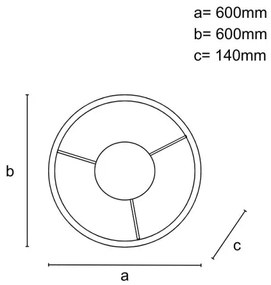 LED dimmelhető felületre szerelhető mennyezeti csillár LED/55W/230V 3000-6500K + távirányító