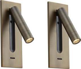 2 darabos modern fali lámpa szett sötét bronz színben LED-del - Plaza