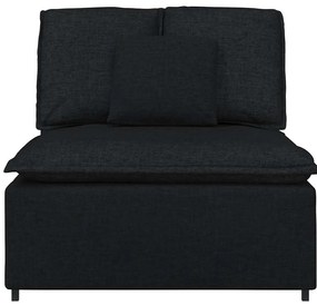 fekete moduláris kanapé középső modul párnákkal 100 cm